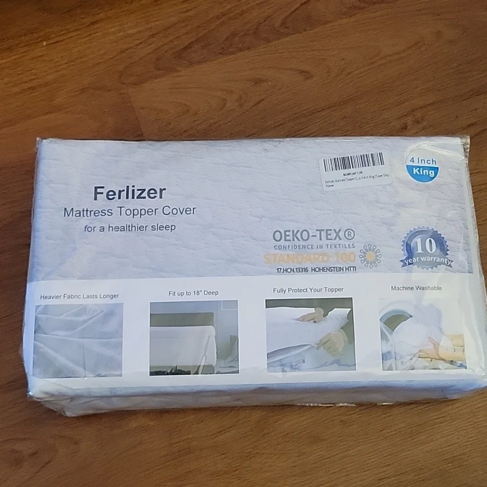 FERLIZER King Mattress Topper Cover 4
